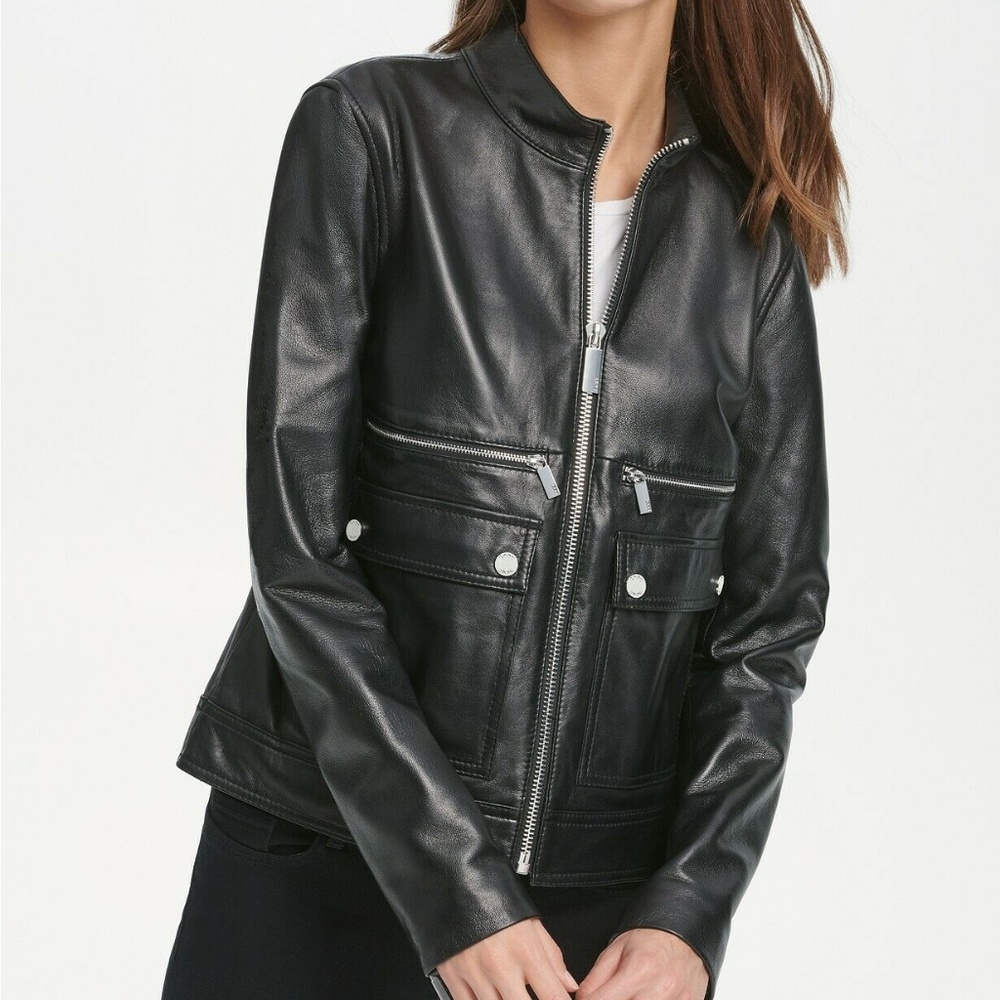 DKNY Lambskin Leather Jacket